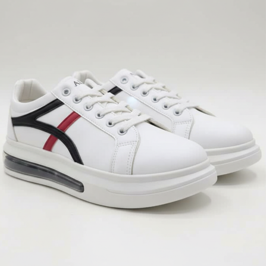Men’s White Casual Sneakers – Air Cushion Sole & Everyday Comfort