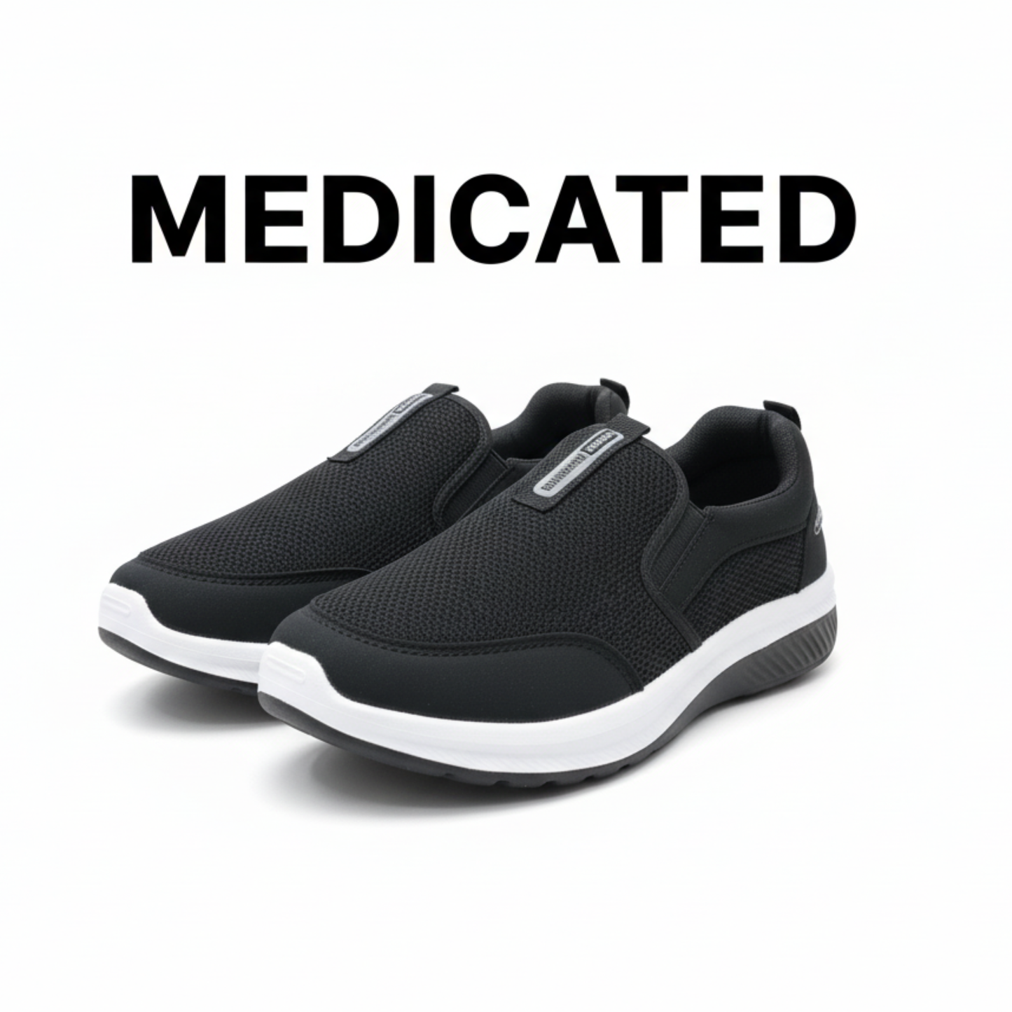 Men’s Black Slip-On Sports Shoes | Lightweight Breathable Walking & Casual Sneakers