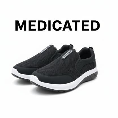 Men’s Black Slip-On Sports Shoes | Lightweight Breathable Walking & Casual Sneakers