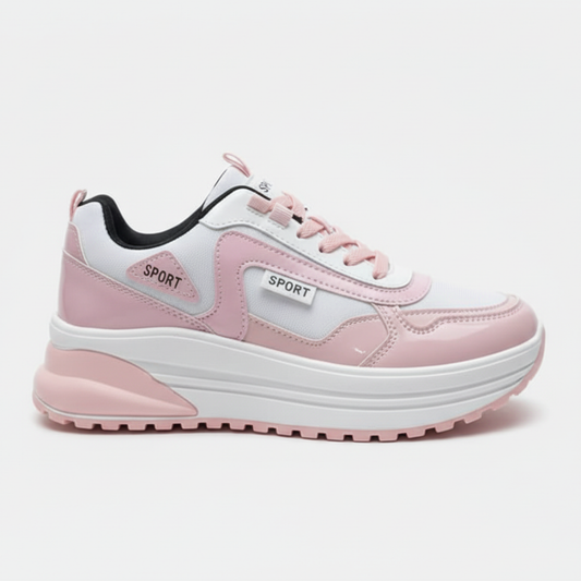 Women’s Pink & White Chunky Sneakers  Lightweight Sport Shoes for Daily Wear